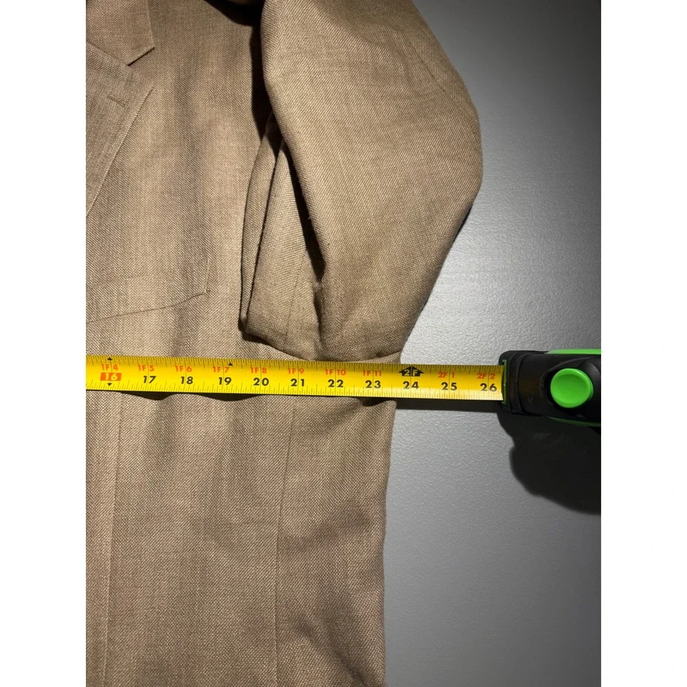 Lauren Ralph Lauren Mens 46R Blazer Tan Brown Linen Blend Sport Coat H0731